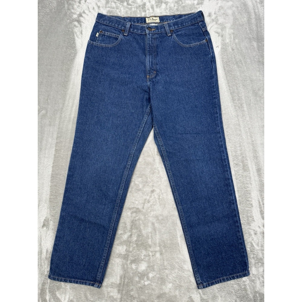 Vintage LL Bean Jeans Mens 34x29 Classic Straight Leg Blue Denim Hunting 90s Y2K